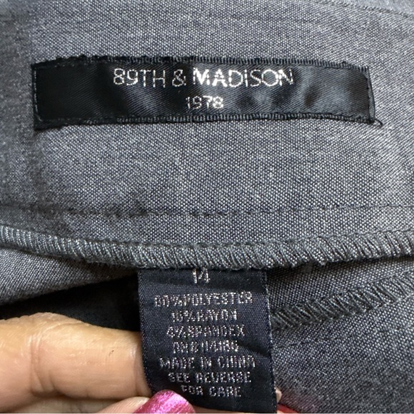 B8/3 89th & Madison Grey flat front dress pants size 14 - Picture 8 of 8